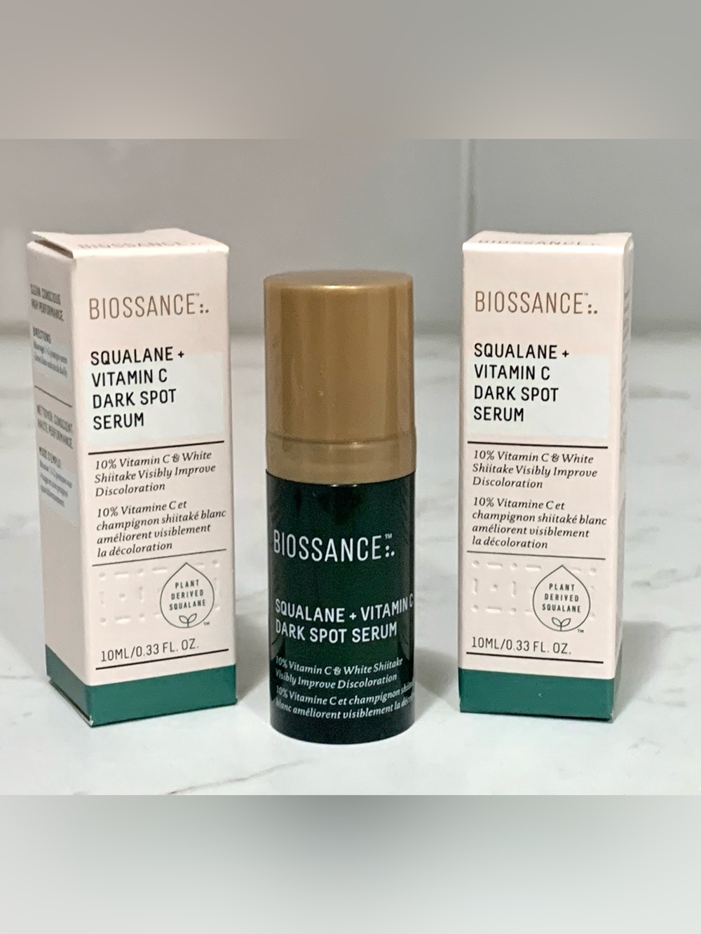 2X Biossance Squalane + Vitamin C Dark Spot Serum travel size